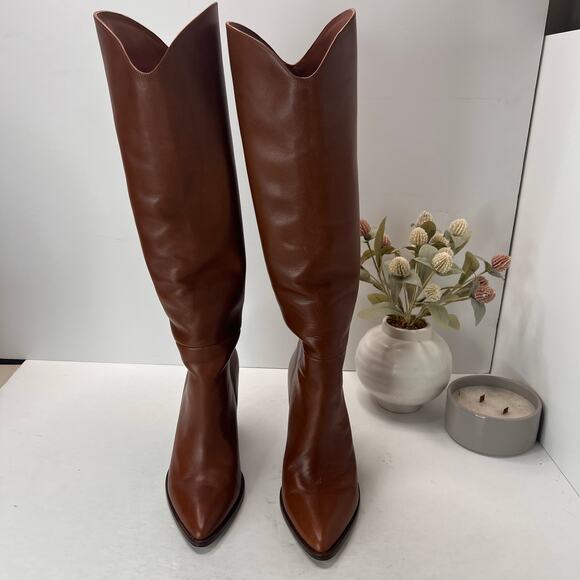 Steve Madden Bixby Leather Pointed Toe Boots Brown Women 8M Tried On - Picture 5 of 10